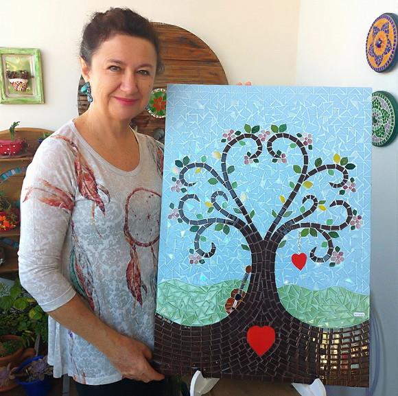 Quadro Árvore da Vida em Mosaico