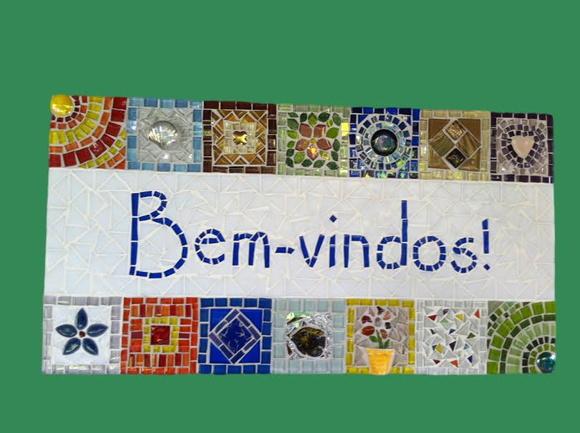 Quadro Bem-vindos em Mosaico