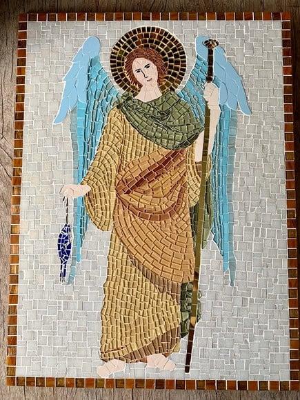 Quadro em Mosaico Arcanjo Rafael