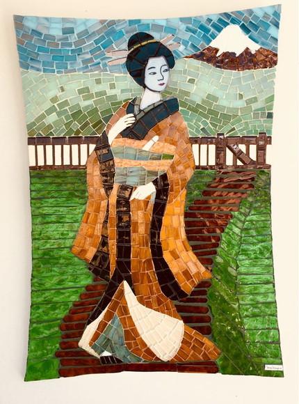 Quadro em Mosaico Gueixa