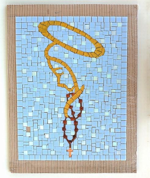 Quadro em Mosaico Nossa Senhora para Aplicação em Parede