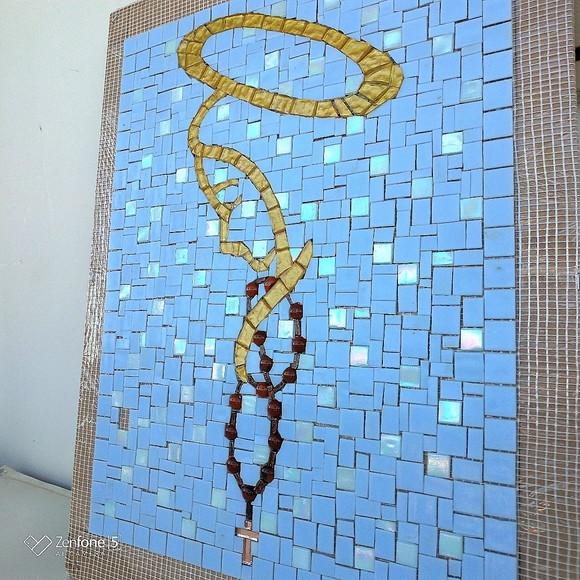 Quadro em Mosaico Nossa Senhora para Aplicação em Parede