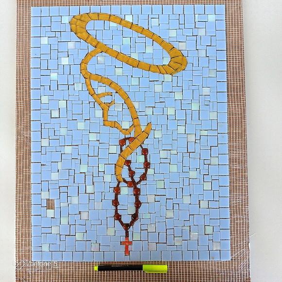 Quadro em Mosaico Nossa Senhora para Aplicação em Parede