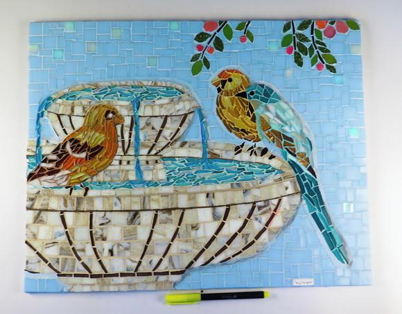 Quadro em Mosaico Pássaros
