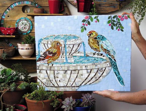 Quadro em Mosaico Pássaros