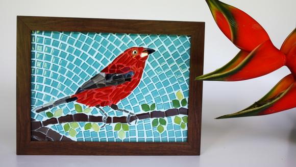 Quadro em Mosaico Tiê Sangue