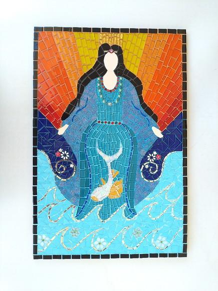 Quadro Iemanjá em Mosaico