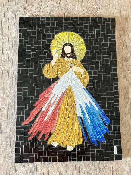 Quadro Jesus Misericordioso em Mosaico