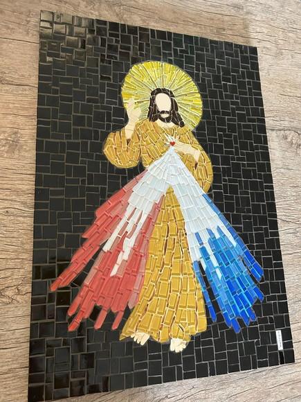 Quadro Jesus Misericordioso em Mosaico