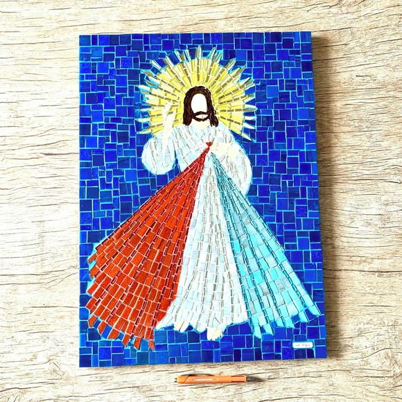 Quadro Jesus Misericordioso em Mosaico