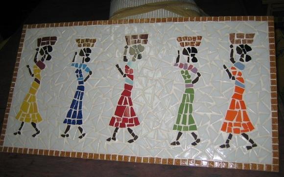 Quadro Lavadeiras em Mosaico