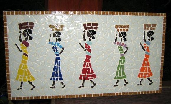 Quadro Lavadeiras em Mosaico