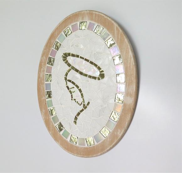 Quadro Oval Nossa Senhora em Mosaico