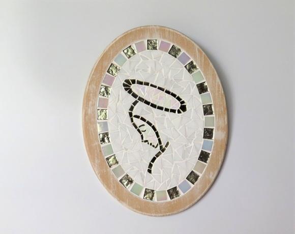 Quadro Oval Nossa Senhora em Mosaico