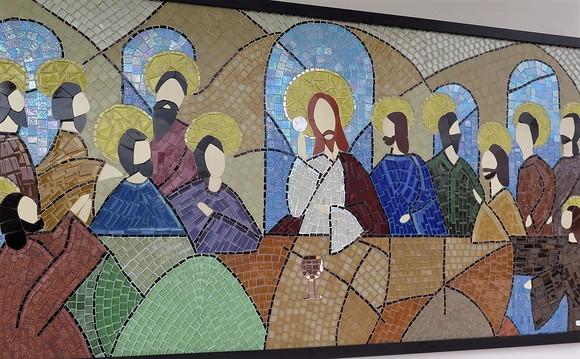 Quadro Santa Ceia em Mosaico