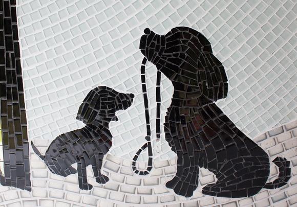 Quadro São Francisco com Cães P&b