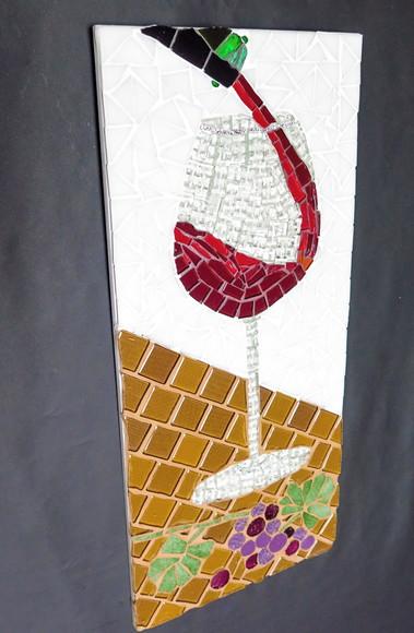 Quadro Taça de Vinho em Mosaico