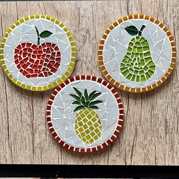 Trio de Quadrinhos para Cozinha Frutas