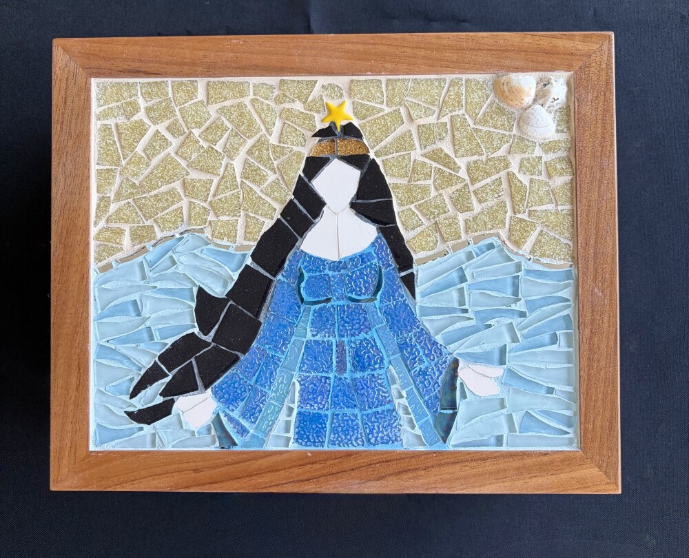 Caixa de Chá em mosaico Iemanja