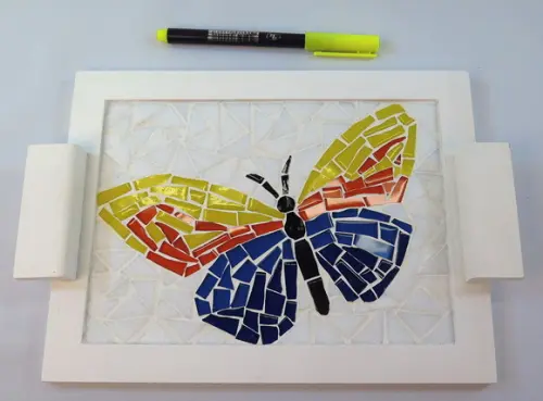 Bandeja Pequena em Mosaico Borboleta