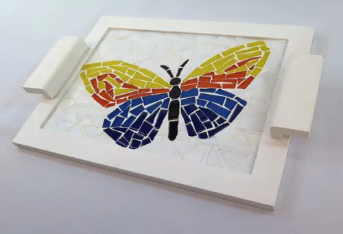Bandeja Pequena em Mosaico Borboleta