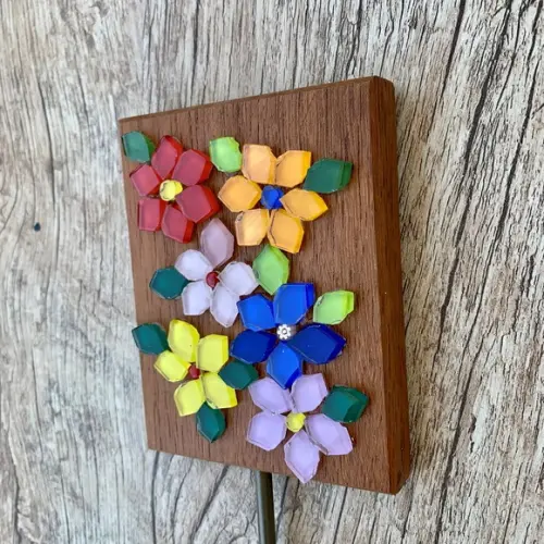 Cabideiro em Mosaico 1 Gancho Flor