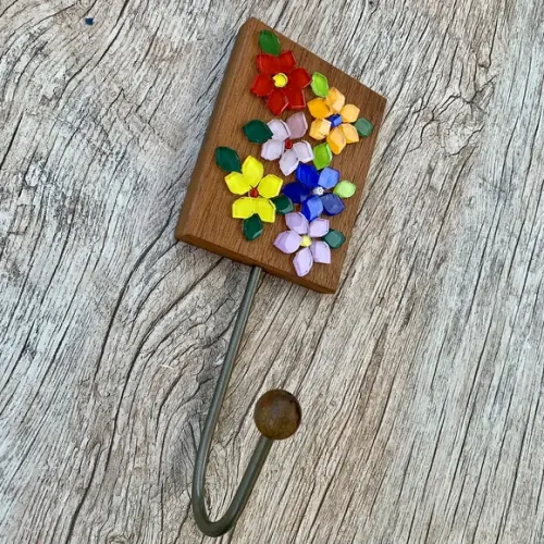 Cabideiro em Mosaico 1 Gancho Flor