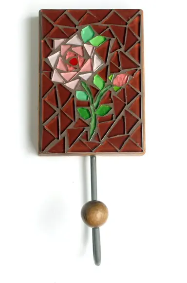 Cabideiro em Mosaico 1 Gancho Flor