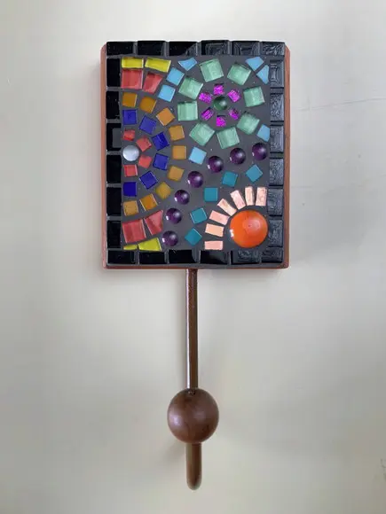Cabideiro em Mosaico 1 Gancho Mandala