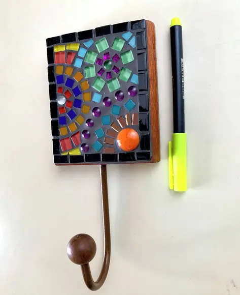 Cabideiro em Mosaico 1 Gancho Mandala