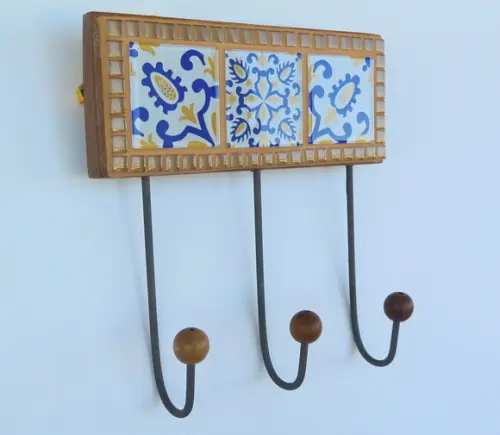 Cabideiro em Mosaico 3 Ganchos
