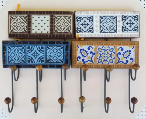 Cabideiro em Mosaico 3 Ganchos
