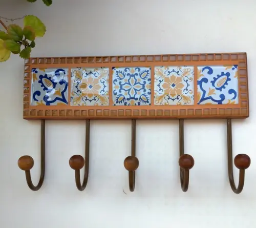 Cabideiro em Mosaico Lisboa 5 Ganchos