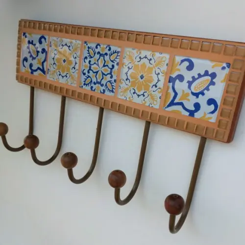 Cabideiro em Mosaico Lisboa 5 Ganchos