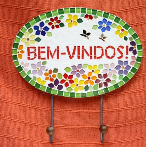 Cabideiro Mosaico Bem-vindos Primavera