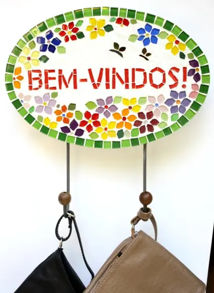 Cabideiro Mosaico Bem-vindos Primavera
