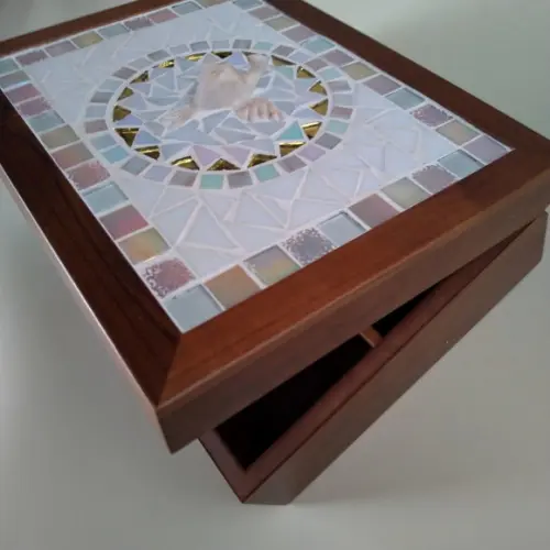 Caixa de Chá em Mosaico Divino Espírito Santo