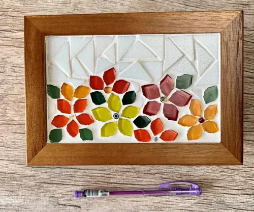Caixa de Chá em Mosaico Floral P