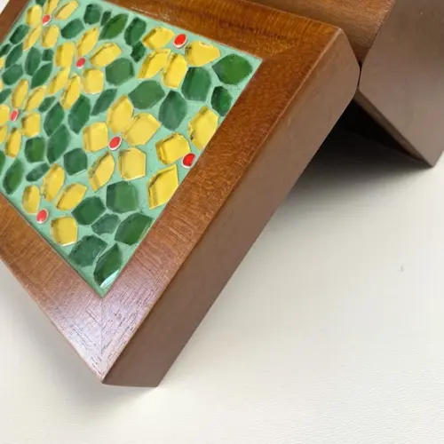 Caixa de Chá em Mosaico Floral P