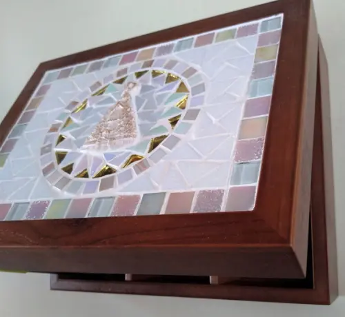 Caixa de Chá em Mosaico Nossa Senhora da Aparecida