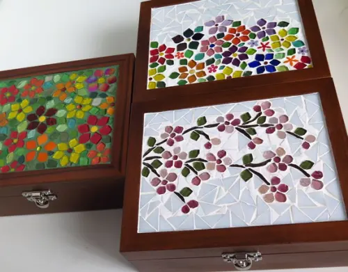 Caixa de Chá em Mosaico Primavera