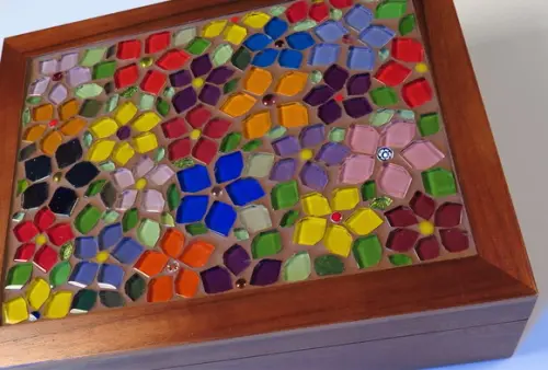 Caixa de Chá em Mosaico Primavera
