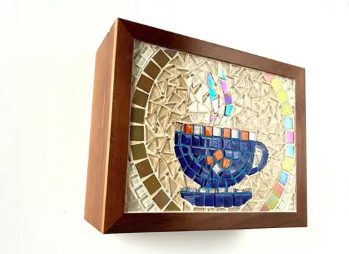 Caixa de Chá em Mosaico Xícara