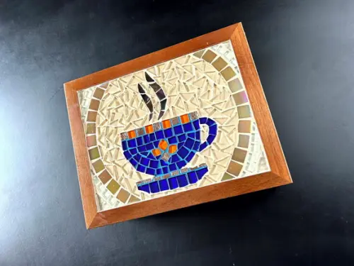 Caixa de Chá em Mosaico Xícara