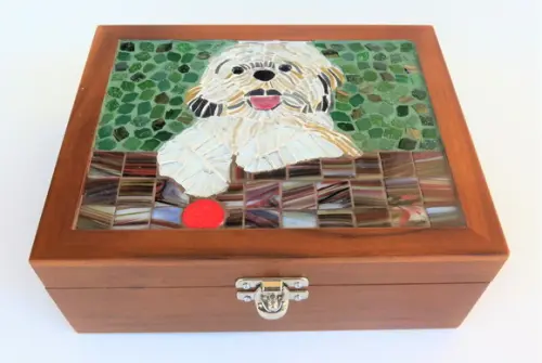 Caixa de chá ou Multi Uso em Mosaico Dog
