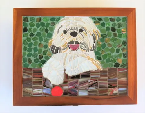 Caixa de chá ou Multi Uso em Mosaico Dog
