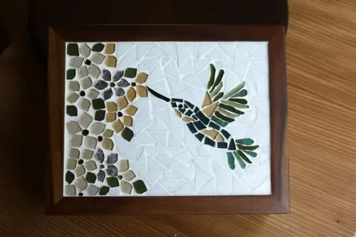 Caixa de chá ou Multiuso em Mosaico Beija-flor