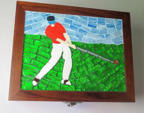 Caixa Multiuso ou Relógios em mosaico Golfista