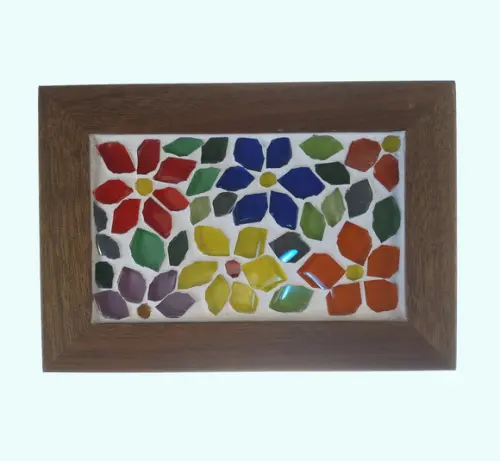 Caixa Porta Cartões em Mosaico Floral