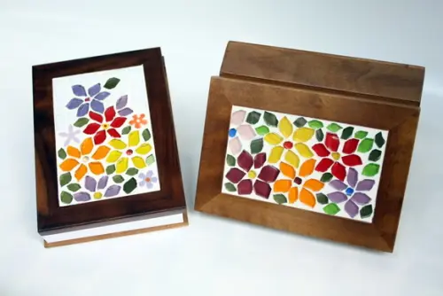 Caixa Porta Cartões em Mosaico Flores